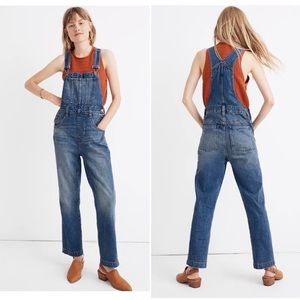MADEWELL Sold Out Straight Leg Overalls Elmridge Wash Small
